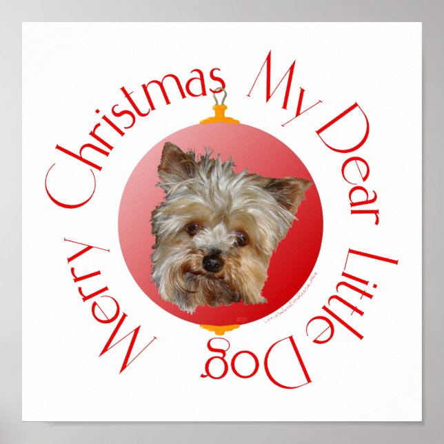 Poster Christmas Yorkshire Terrier (Devant)