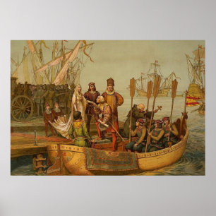 Poster Christophe Colomb quittant l'Espagne