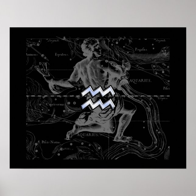 Poster Chrome comme Aquarius Zodiac Connexion Hevelius (Devant)