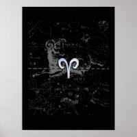 Chrome comme Aries Symbole Zodiac sur Hevelius