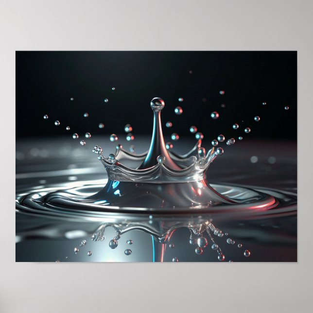 Poster Chrome Liquid Splash (Devant)
