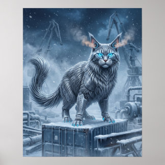 Poster Chrome Maine Coon Turbine de Givre Art