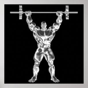 Poster Chrome Powerlifter pour hommes