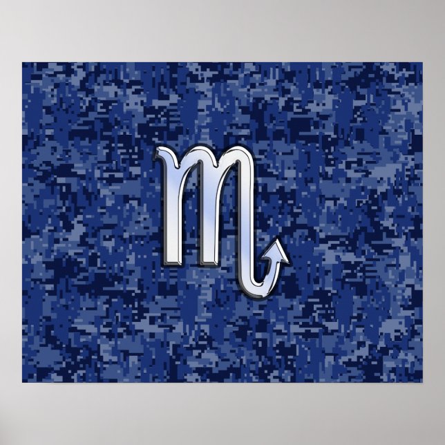 Poster Chrome Scorpio Zodiac Connexion Marine Camo Bleu (Devant)