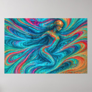 Poster “Chromisca” - Portrait d'enchanteresse fluide