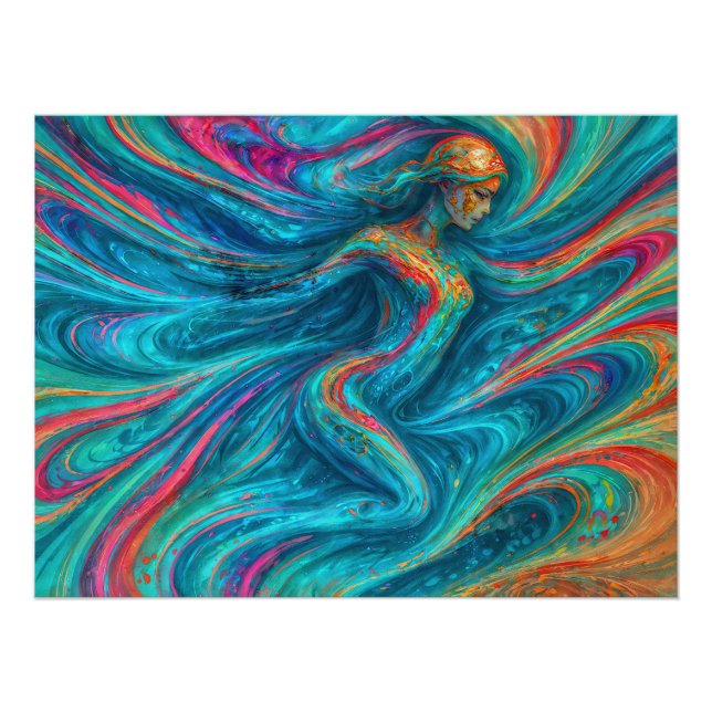Poster “Chromisca” - Portrait d'enchanteresse fluide (Devant)