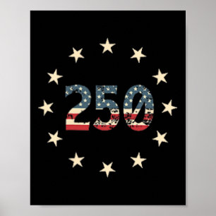 Poster Chronologie de 250 ans 1776–2026 Historique patrio