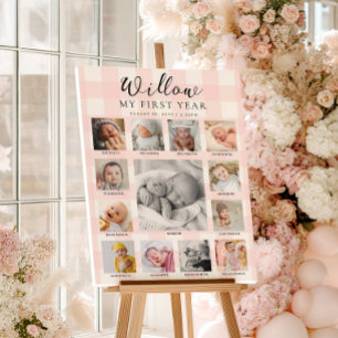 Poster Chronologie de photos pour le premier anniversaire