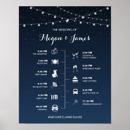 Poster Chronologie du Mariage de nuit étoilé bleu de la M