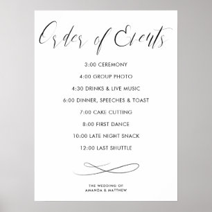 Poster Chronologie du mariage Ordre des événements