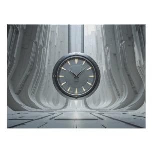 Poster Chronomètre de hangar futuriste