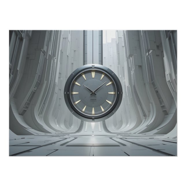 Poster Chronomètre de hangar futuriste (Devant)