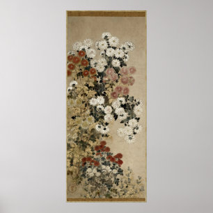 Poster Chrysanthèmes par Master of I-nen Seal