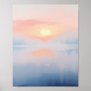 Poster Chuchotements de l'aube : Sérénité rose pastel et 