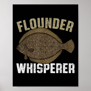 Poster Chuchoteur de flet, Plie d'été Plie plate Poisson
