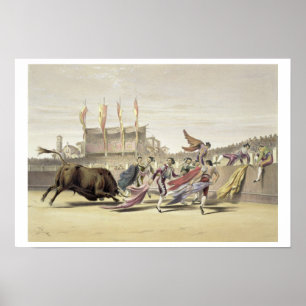 Poster Chulos Playing the Bull, 1865 (litho couleur)