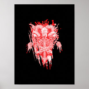 Poster Church Of Satan Venin All Hail Goat Satanic Baphom