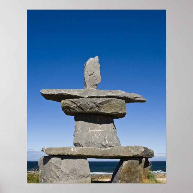 Poster Churchill, Manitoba. Inukshuk (Devant)