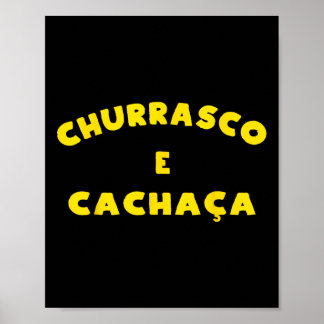 Poster Churrasco E Cachaca Brésil Bbq Byrbeque Party J