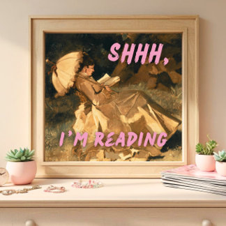 Poster Chut ! Je lis Imprimé, Art Maximaliste, Littéraire