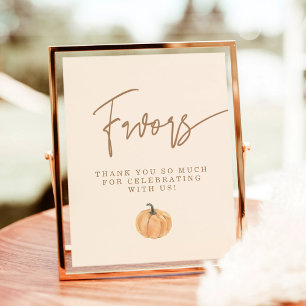 Poster Chute Baby shower Faveurs Signer, Favoris Citrouil