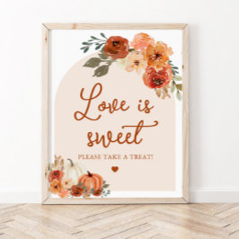 Poster Chute Boho Terracotta Citrouille L'amour est doux