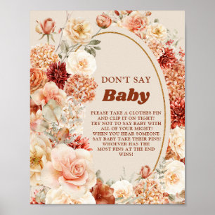 Poster Chute branchée en cuivre blush ne dites pas signe 