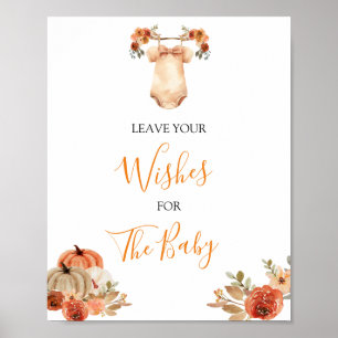 Poster Chute Citrouille Floral Vêtements de bébé Laissez