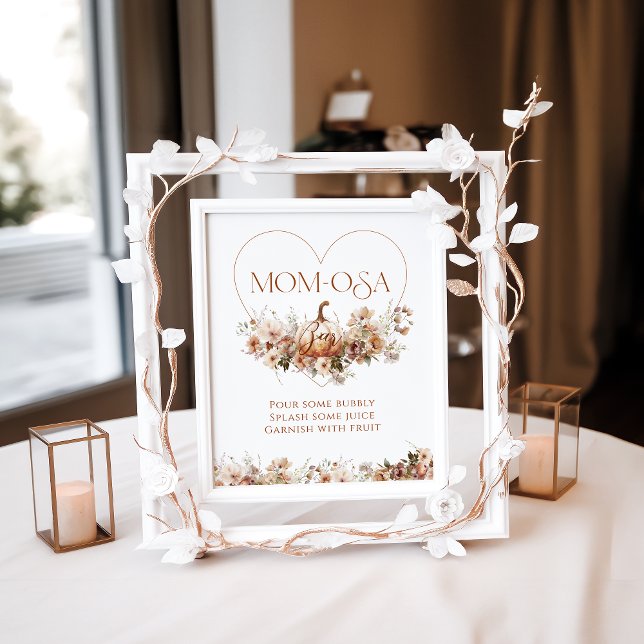 Poster Chute d'amour Citrouille Fleur sauvage Baby shower (Créateur téléchargé)