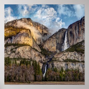 Poster Chute de Yosemite vue imprenable, Californie