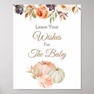 Poster Chute en amour Baby shower des souhaits pour bébé 