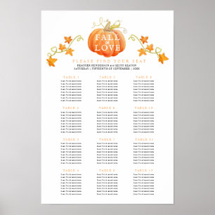 Poster Chute en amour citrouille 12 tables mariages plan
