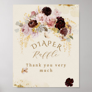 Poster Chute Fleur sauvage Floral Baby Girl Douche couche
