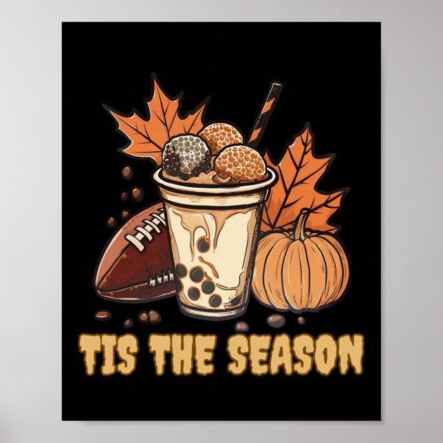 Poster Chute Football Citrouille Maple Leaf Enfants Homme (Devant)
