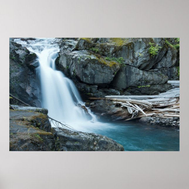 Poster Chutes d'argent, Parc national du mont Rainier (Devant)