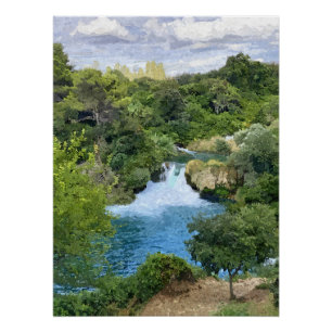 Poster Chutes de Krka en Croatie vue panoramique