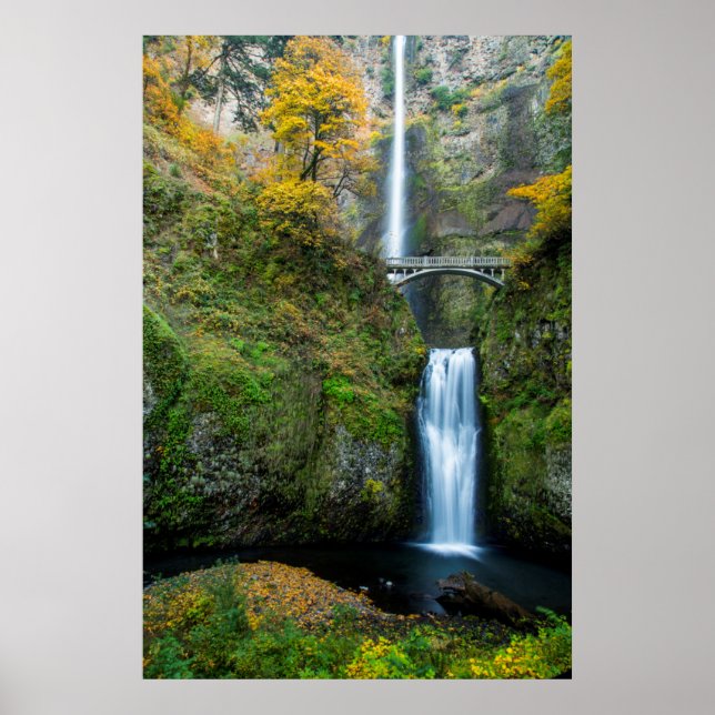 Poster Chutes de Multnomah en automne dans la gorge du Co (Devant)