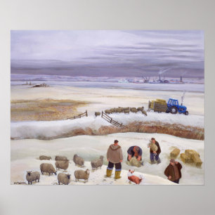 Poster Chutes de neige d'hiver