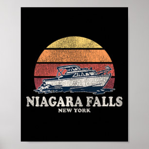 Poster Chutes du Niagara Ny Voile Ancienne 70s Rétro De B
