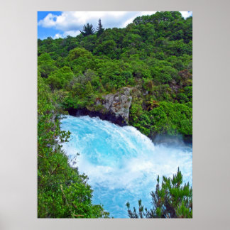 Poster Chutes Huka sur la rivière Waikato, Nouvelle-Zélan