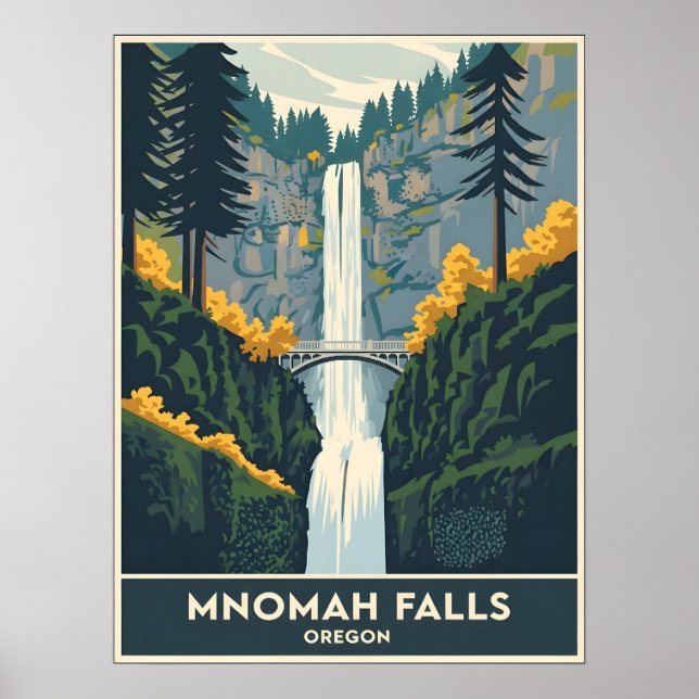 Poster Chutes Multnomah Oregon (Devant)