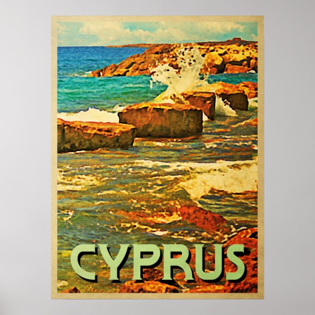 Poster Chypre Rocky Shore (Devant)