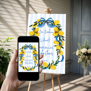 Poster Ciao bambino baby shower italien signe de bienvenu