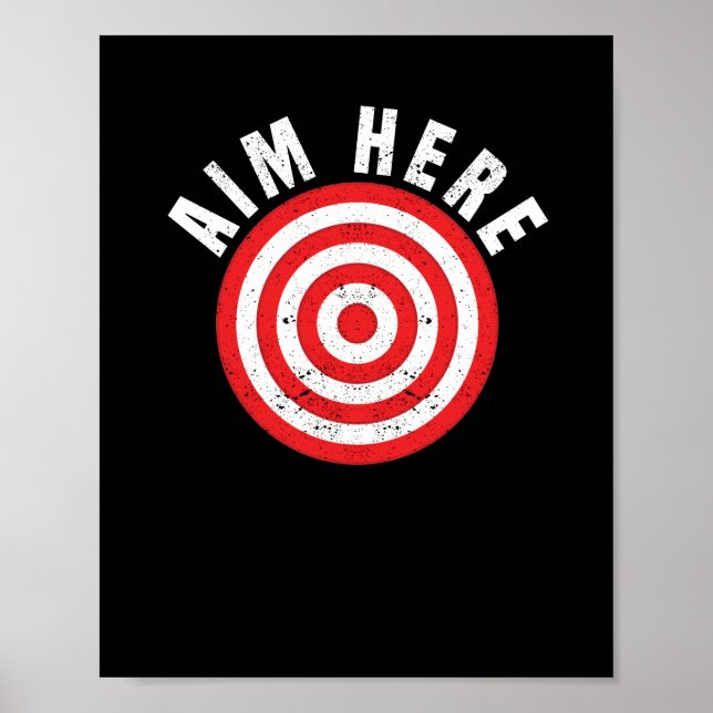 Poster Cible ici Darts Player Bullseye cible Darboard (Devant)