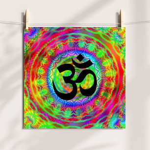 Poster Cible Tie-dye avec symbole Om