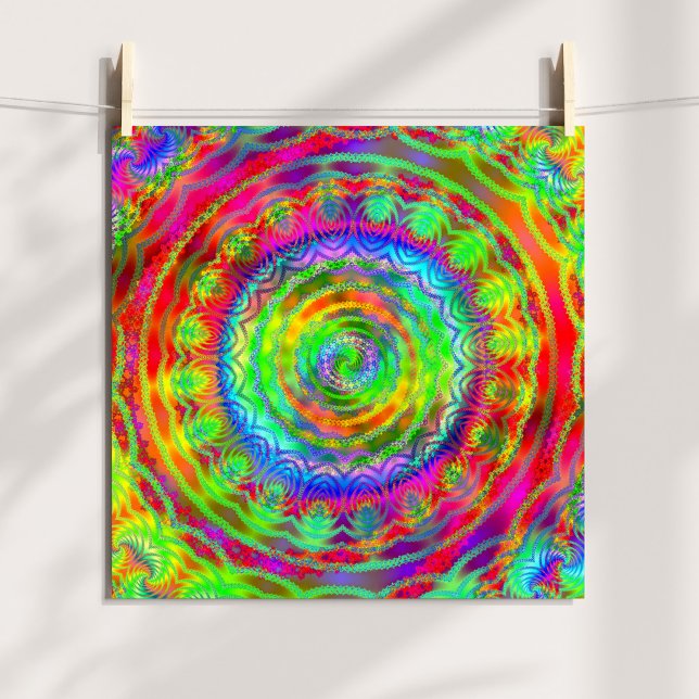 Poster Cible Tiedye (Tiedye Target Abstract Digital Art Poster)