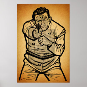 Poster cible vintage Mauvais Guy