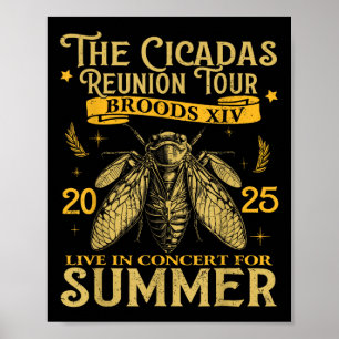 Poster Cicada Brood Xiv Été 2025 Réunion Tour d'été 2025 