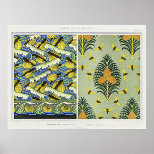 Poster Cicadas, poissons volants et coquilles de Nautilus