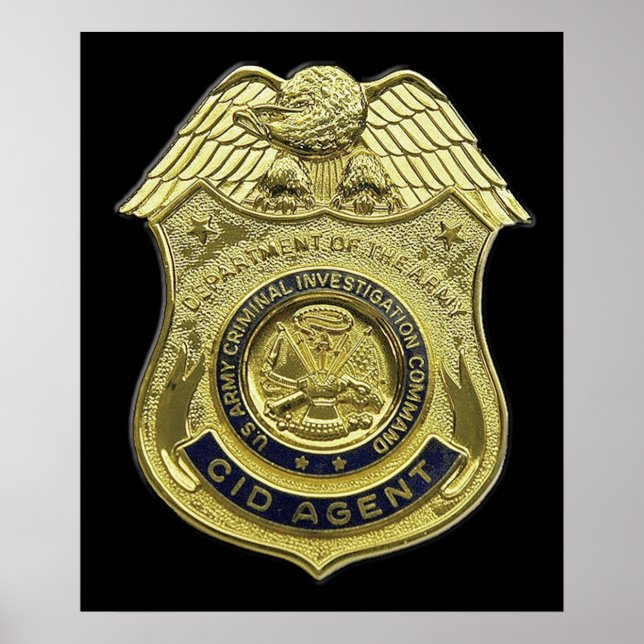 Poster CID AGENT BADGE AMÉRICAIN US USA Army Criminal Inv (Devant)